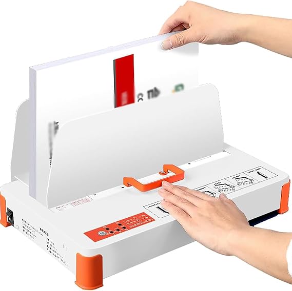 Electric Hot Melt Binding Machine, Fully Automatic Glue Binding Machine, 500 Sheets Capacity, 50mm Maximum Binding Thickness, 3 Levels of Temperature Adjustment, for Tenders, Reports