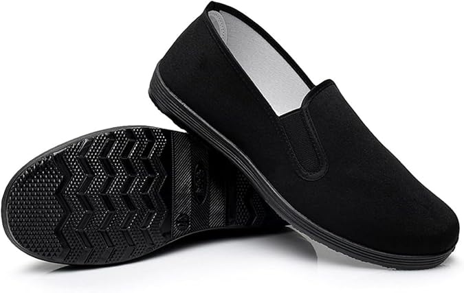 Chinese Style Slippers Kung Fu Martial Arts Tai Chi Shoes Rubber Sole Unisex All Black
