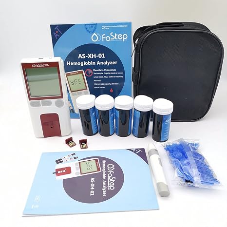 1pc Healthcaretuye Hemoglobin Meter Hemoglobin Test Meter Kit Hemoglobin Analyzer Anemia Monitor + 125xStrips + 125xLancets