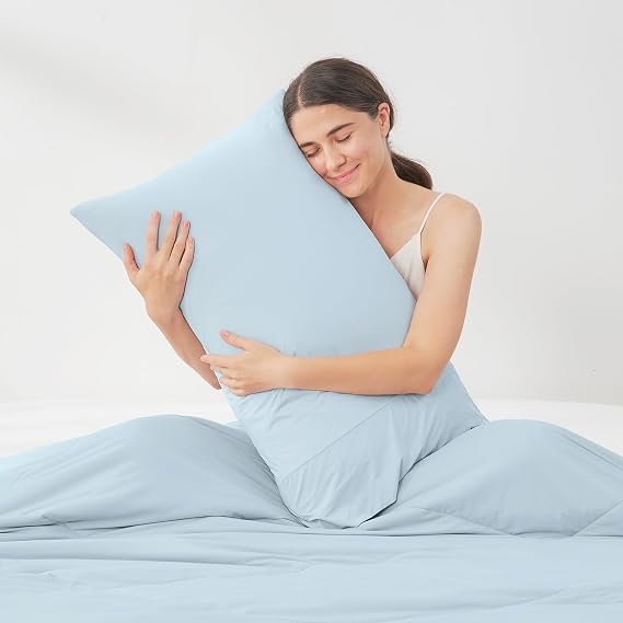 Cozy Bliss 2 Pack Cooling Pillow Cases, Queen 20" x 30", Blue