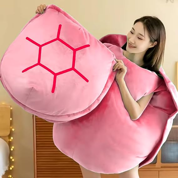 Multifunctional Giant Wearable Turtle Shell Pillow Giant Turtle Pillow Kawaii Wearable Turtle Shell Pillows Funny Cosplay Plush Cushion Dress Up Cushion,Pink,100cm/39in