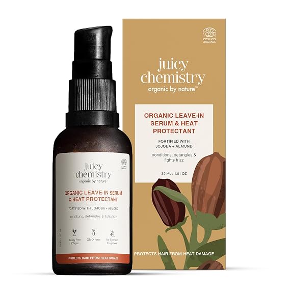 Juicy Chemistry Frizz Perfect Hair Serum For Dry & Frizzy Hair - Made With Jojoba & Oat - Certified Organic (30 Ml (Pack Of 1) Transparent)