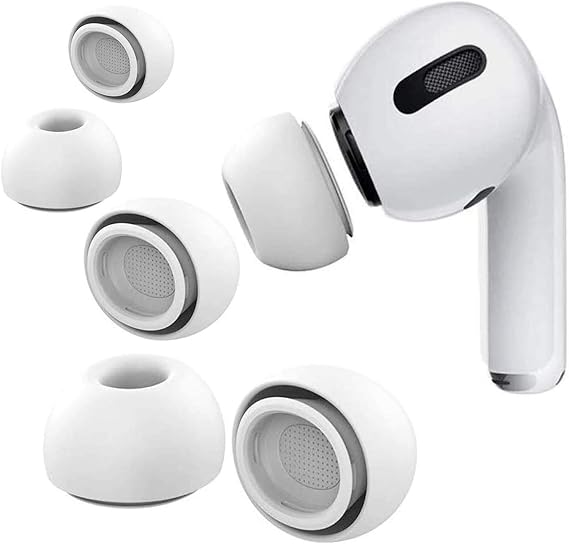 [6 Pairs] Airpod Pro Tips Earbud Replacements for Apple Airpods Pro & Airpods Pro 2 2nd Generation - Small, Medium and Large (White)