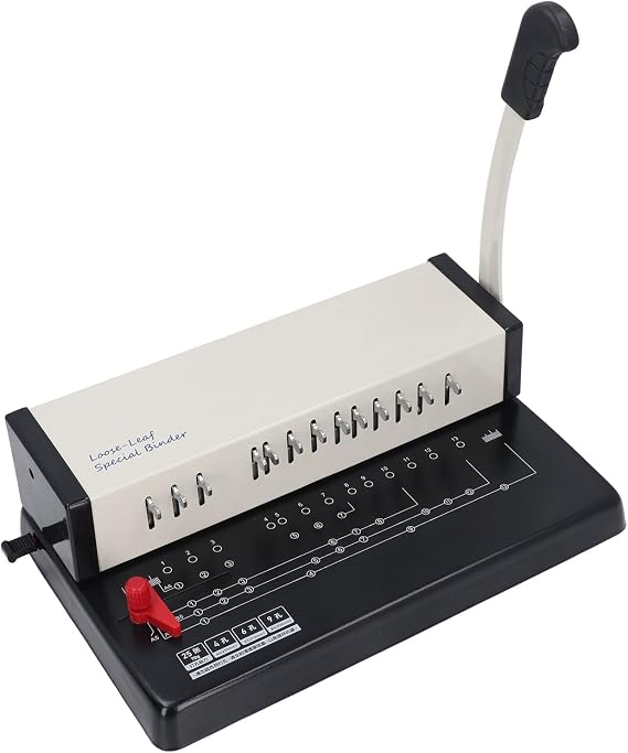 Wire Binding Machine, Manual Comb with 13 Round Holes for A4 A5 A6, Multifunctional Punching Up to 25 Sheets, for Booklet Planner Report Craft