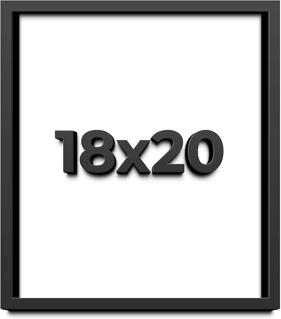 18x20 Shadow Box Frame Black | 1 Inch Deep Solid Wood Shadowbox Display Frame | UV Resistant Acrylic Plexiglass, Acid Free Backing, and Hanging Hardware | Dugan Picture Frame Style