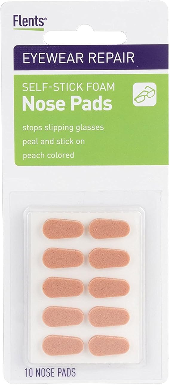 Flents Eyeglass Nose Pads, 10 Nose Pads, Self Stick Foam, Stops Slipping Glasses