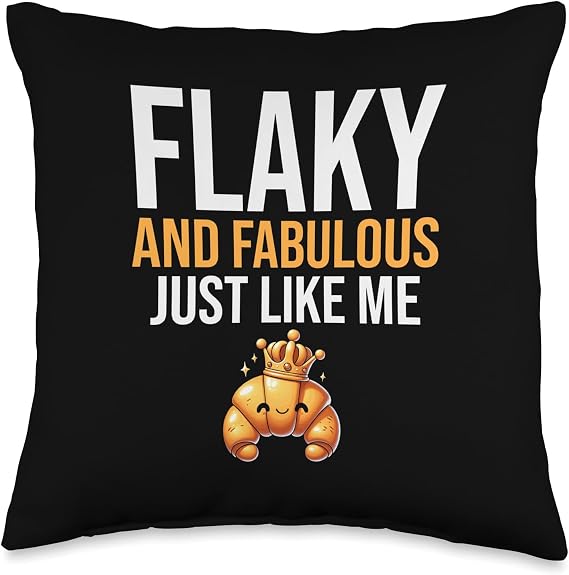 Flaky and Fabulous, Just Like Breakfast Pastry Croissant Throw Pillow