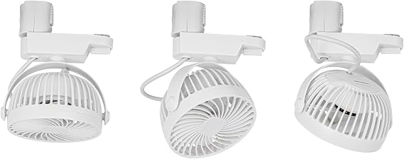 3 Pcs H-Type Track Ceiling Mini Fan White Easy To Install Adjustable Angle Simple Design For Home Kitchen Counter