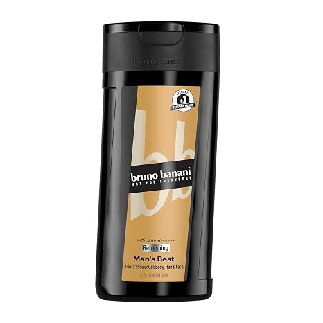 bruno banani Man's Best - The 3-in-1 Shower Gel for Men with Gentle Spicy Amber Fragrance 250 ml