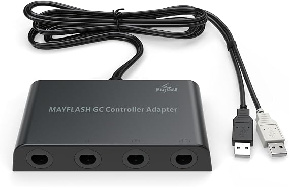 MAYFLASH GameCube Controller Adapter for Wii U, PC USB and Switch/Switch 2, 4 Ports