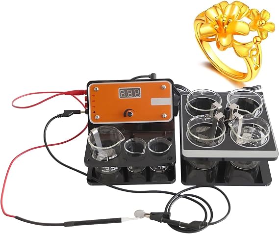Gold Plating System - Pen Type Plating Machine for Jewelry Silver Gold Electroplating Kit with Solutions - Complete Partial Plating