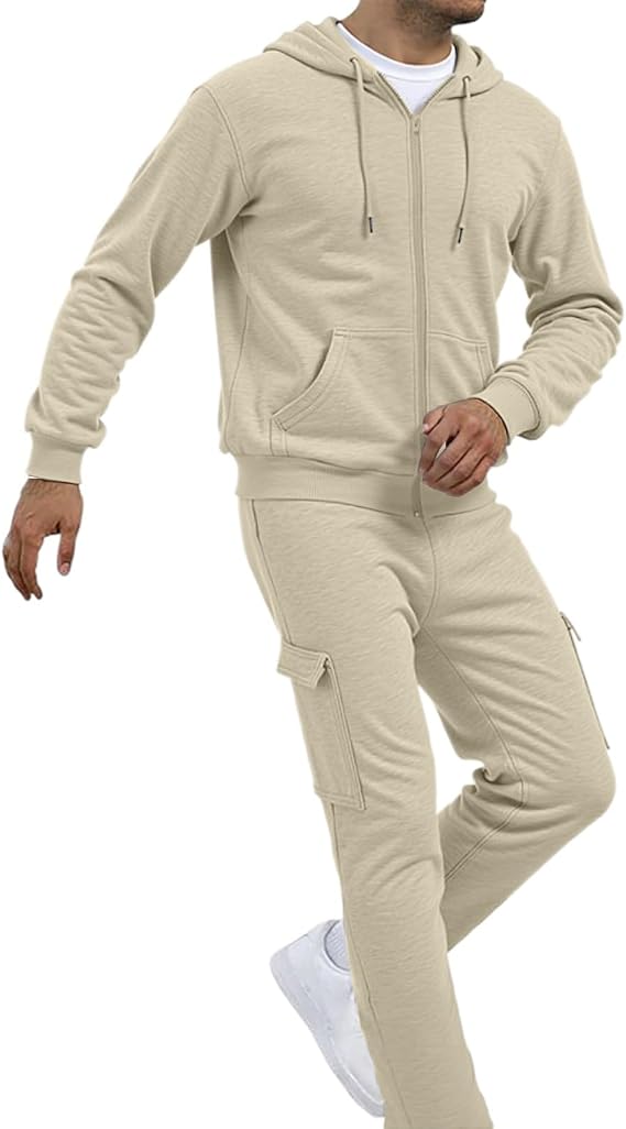 Tracksuit Men Baggy Lounge Athletic Sweatsuits Sets 2 Piece Hoodies Casual Jogging Sweatpants Gym Sweat Suits