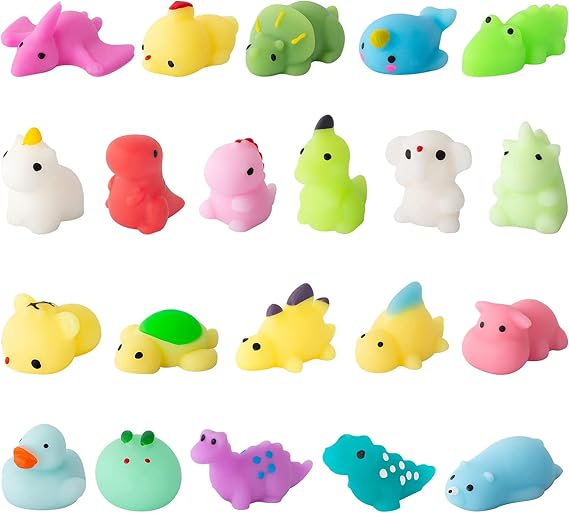 JUAUO 21 Pieces Mini Soft Kawaii Animals Mochi Squishy Toys