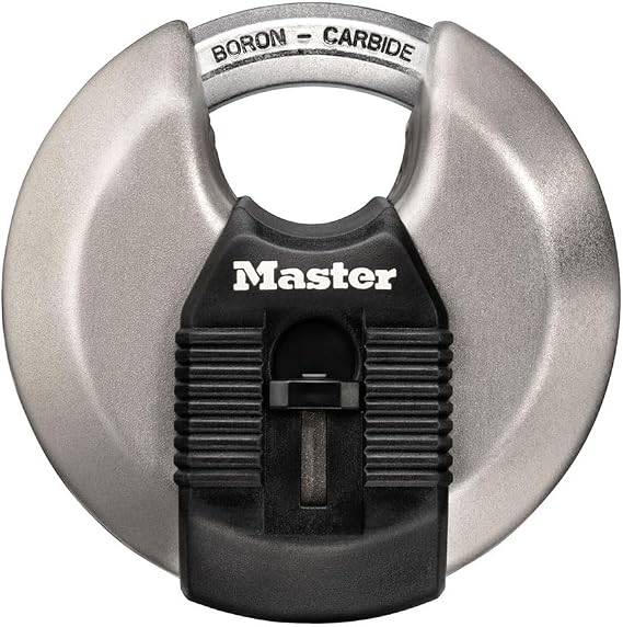 Master Lock 3-1/8" Wide Disc Padlock, Heavy-Duty Stainless Steel, M50XKA