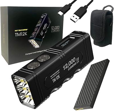 Nitecore TM12K Tiny Monster Type-C Rechargeable Flashlight - 12,000 Lumen Burst Output W NB10000 10,000mAh PowerCharger