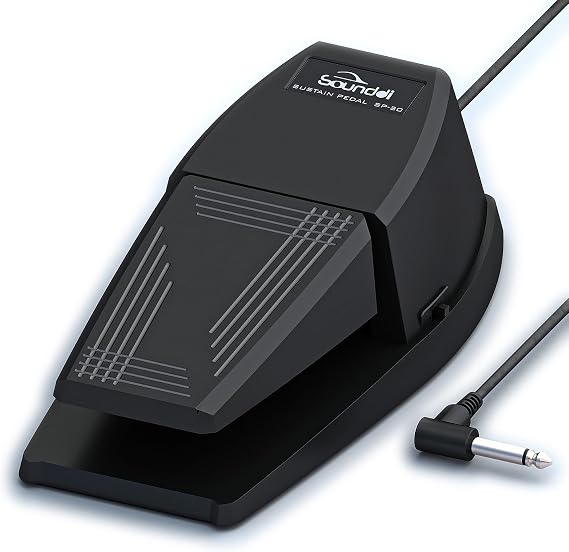 Universal Sustain Pedal for Digital Pianos Extra-Wide Ergonomic Design with Anti-Slip Silicone Pads, Tilted Comfort Surface & Polarity Switch (Applicable to All brands on the market)