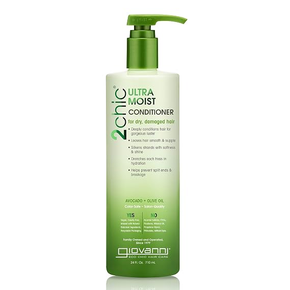 GIOVANNI 2chic Ultra-Moist Conditioner, Avocado & Olive Oil, 24 oz