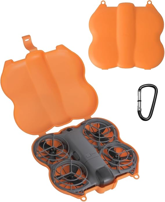 Butterfly Protective Carrying Case for DJI Neo 2 Drone, Portable Travel Storage Bag for Drone, Hard Case Compact Bag with Carabiner for DJI Neo2 Accessories(Orange)