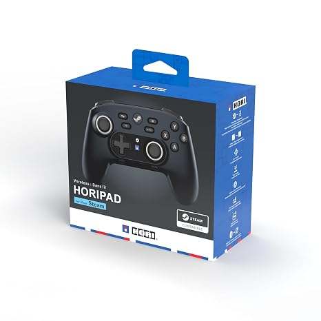 HORI Wireless HORIPAD for Steam (Midnight Black) - Pro Controller Designed for Steam