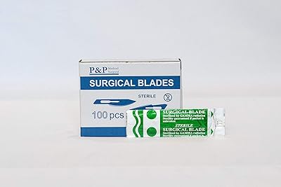 Disposable Surgical Scalpel Blades Sterile High Grade Carbon Steel 2.1% 10xx Individually Foil Wrapped by P&P MEDICAL SURGICAL Size 11 Box of 100