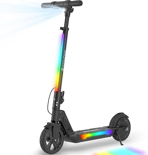 isinwheel S7 Electric Scooter for Kids Ages 8-14, 250W Foldable and 3 Adjustable Heights Kids Electric Scooter with 3 Speeds (5/8/12 Mph), Cruise Control, LED Display, Gift for Kid (Black)