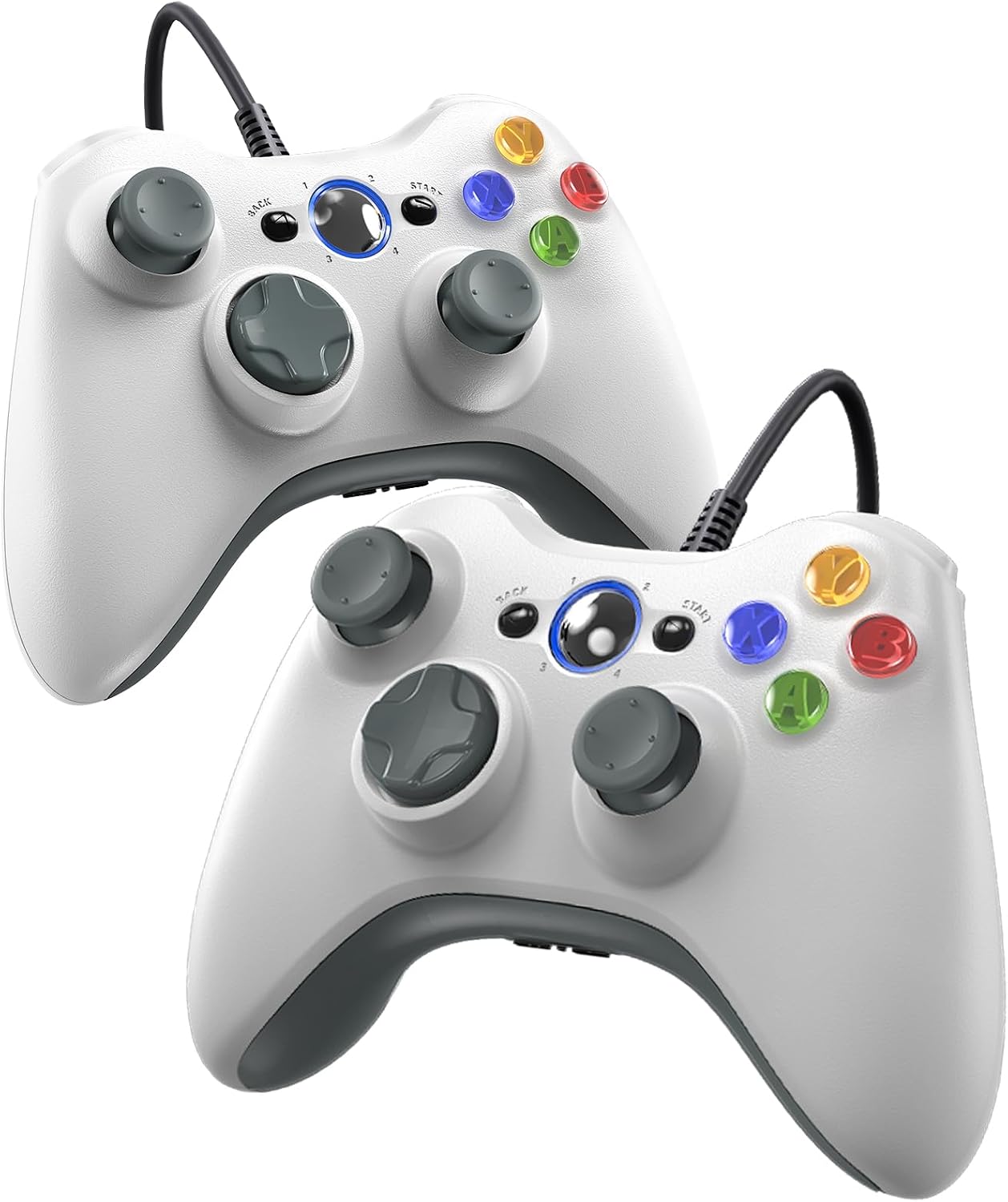 Gamrombo 有線コントローラー Xbox 360-2パック xbox 360/360 S/360 E対応 デュアルバイブレーション付き 2.5mmヘッドフォンジャック付き