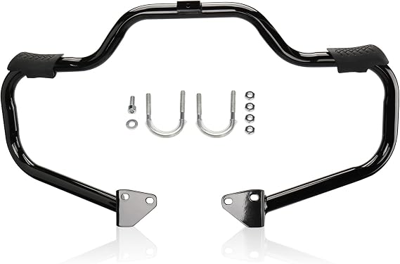 MoKitDora Dyna Engine Guard Highway Rail Mustache Crash Bar 1.25" Fat for Harley Dyna Street Bob FXDB Fat Bob FXDF Low Rider FXDL FXDWG FXDC 2006-2017, Gloss Black