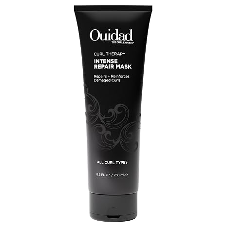 Ouidad Curl Therapy Intense Repair Mask, 8.5 Fl Oz, Visibly Repairs + Reinforces Damaged Curls, Keratin & Ceramide Infused Bond Strengthening Formula, No Paraben or Mineral Oils, All Curl Types