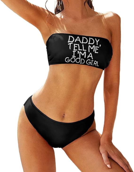 BAIJIAOYUN Women's Creampie This Bitch Bathing Suits Push-up Bra Brief 2 Piece Bikini Swimsuit Lingerie Set