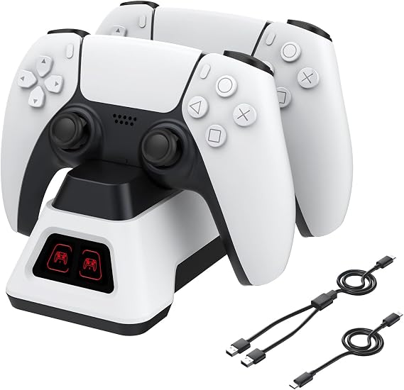 Controller Charger Station for PS5 Dualsense Controllers - PS5 Controller Dock with LED Light - ( Not Include AC Adapter)