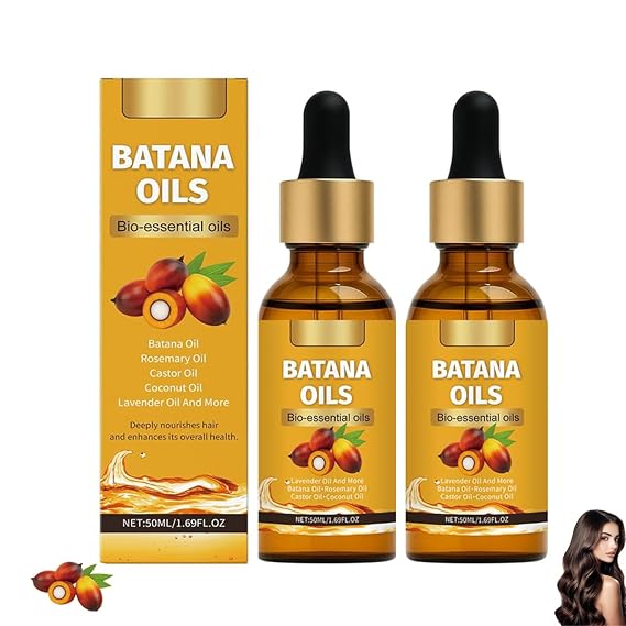 Batana Oil For hair, Raw Batana Oil, Liquid Hair Oil Prevents Dry Hair & Hair for All Hair Types Men and Women (1.69Floz/Pcs) (2PCS)