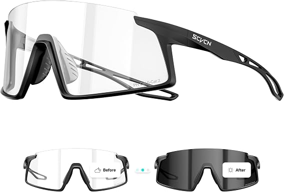 SCVCN Photochromic Cycling Sunglasses UV400 Men Women S467