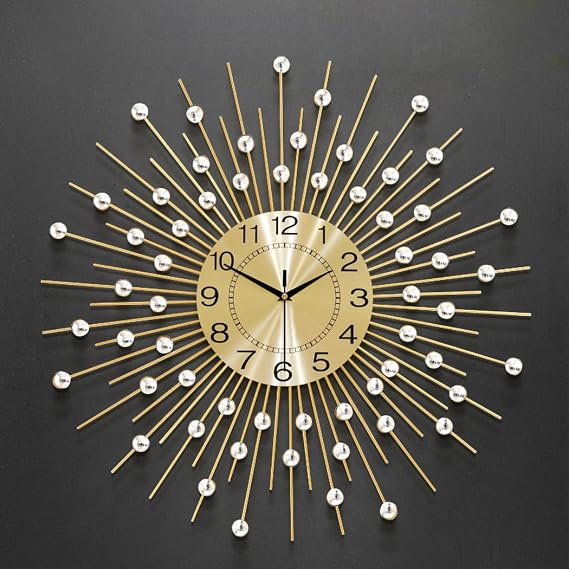 Extra Large Metal Silent Modern Wall Clock for Living Room Bedroom Office Kitchen, 3D Art Decor Watches, 262x259in Suitable for Most Wall Sizes