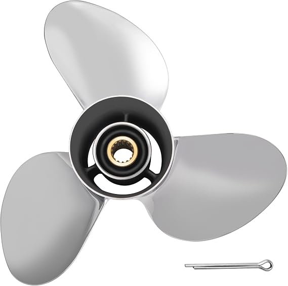 14 X 23 Stainless Steel Boat Propeller Fit Suzuki Outboard Motor 50-140HP Upgrade OEM 990C0-00610-23P 15 Spline Tooth 3 Blades Prop RH