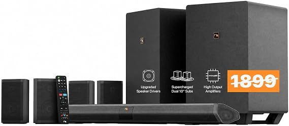 Shockwafe 9.2.4 Dolby Atmos/DTSX Surround Soundbar Sys-Dual 10" Subs*1300W