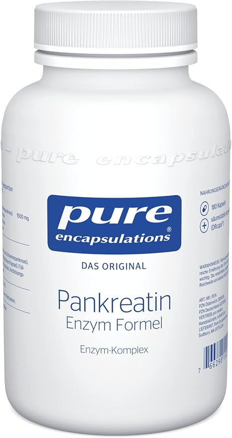 Pure Encapsulations - Pancreatin Enzyme Formula - High Quality Enzyme Complex with Protease Amylase and Lipase - 180 Capsules