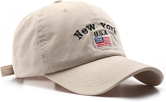 New York Cap American Flag Baseball Cap Cotton Breathable Hat for Men and Women