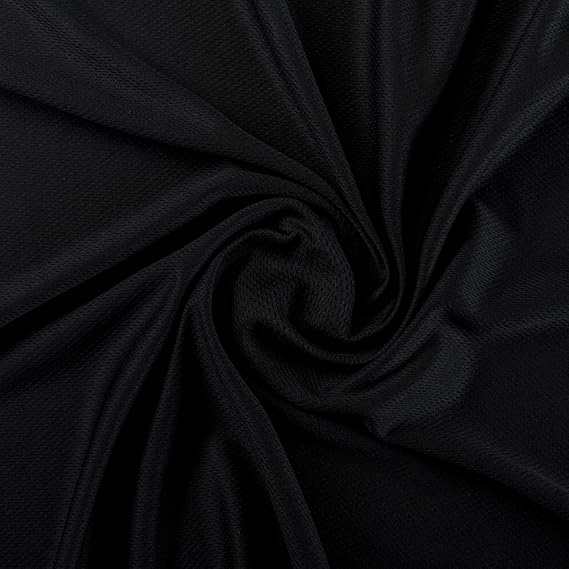 ProCool Dri-QWickTM Jersey Mesh Coolmax Fabric (Black) | Made in USA - Sold by The Yard | Breathable, Hypoallergenic, Stay Dry, CPSIA Certified, Chemical Free, Dri Quick
