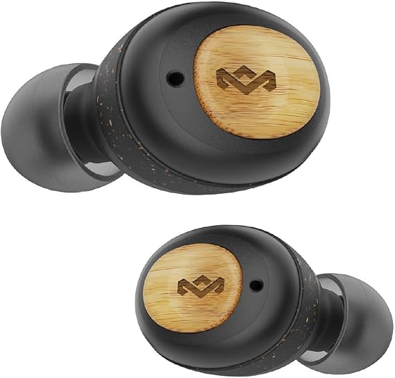 Marley Evi Gerçek Kablosuz Şampiyon Kulak İçi Kulaklık - Kompakt Bluetooth 5.0 Kulaklıklar, Şarj Edilebilir Kılıflı 28 Saat Çalma Süresi, Rahat Kulak Tıkacı İçerir, Çevre Dostu Bambu Tasarım