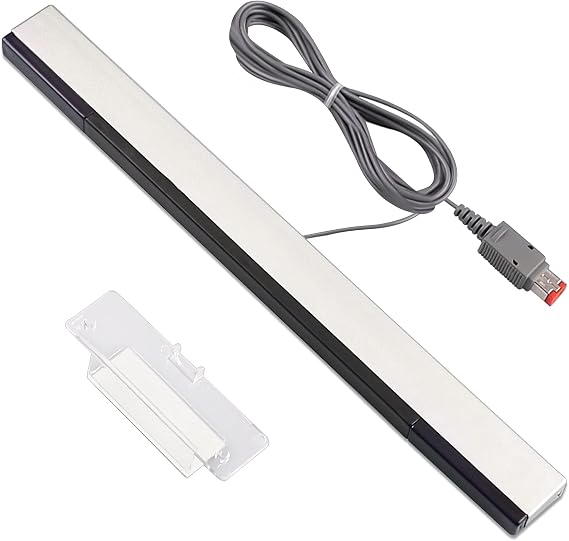 Xahpower Sensor Bar for Nintendo Wii, Infrared Ray LED Replacement Wired Sensor Bar Compatible with Wii/Wii U Console with Clear Stand