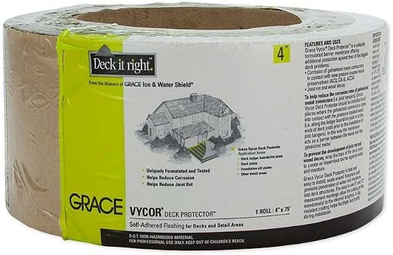 Grace Vycor Deck Protector Self Adhered Flashing - 4" x 75' Roll