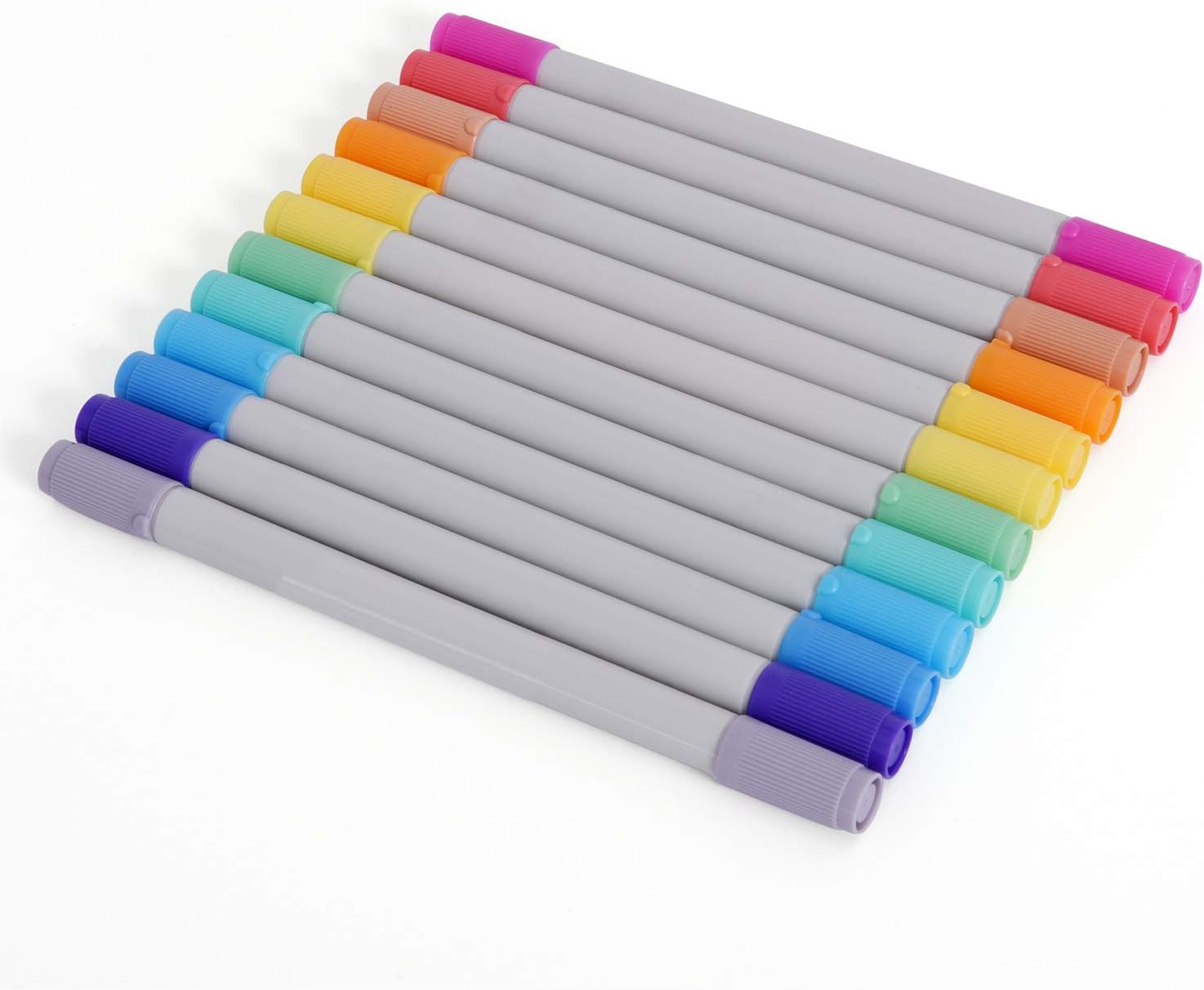 Zink Colourful Fine & Chisel Double Tip Marker Pens (Pack of 12)
