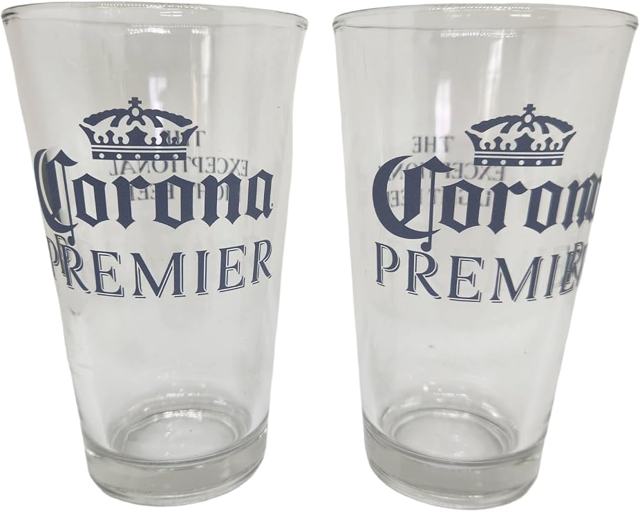 Corona Premier 16 Ounce Pint Glass - Set of 2