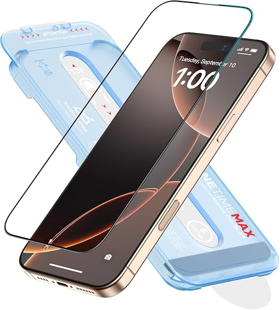 FLOLAB NanoArmour ONETIME PRO for iPhone 16 Pro Max Screen Protector, Anti-Reflective, PolarSpectra Anti-Rainbow, 3D Tempered Glass, Edge Reinforced, Easy Install, Dust-Free, Scratch Resistant