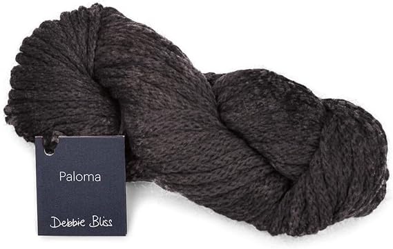 Debbie Bliss Paloma Super Bulky Yarn - 1.76oz / 50g, 71yds / 65m | 60% Baby Alpaca, 40% Merino Wool - Charcoal Color - Crochet, Knitting - Lightweight Feel For Cozy Clothes & Accessories