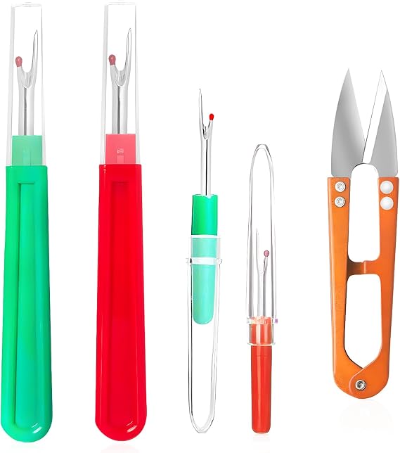 HAALII Nähen Naht Ripper Werkzeug Naht Ripper und Fadenentferner Kit Stichentferner und Fadenschneider mit 2Bigg 2Small Naht Ripper 1 Nähen Trimmen Schere Nipper Werkzeug für Faden entfernen