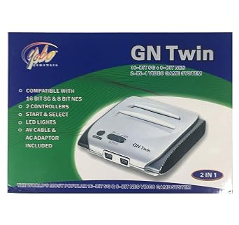 Gn Twin NES and Sega Genesis Video Game System Black