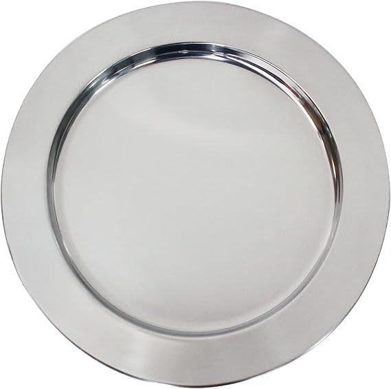 13" Stainless Steel Handmade Charger Plates, Silver Charger Plates, Metal Silver Chargers for Dinner Plates, Plate Chargers Set of 6