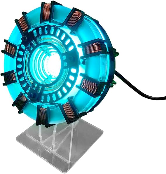 MK1 Arc Reactor Model, Arc Reactor Assembly Kit with USB-Powered & Blue LED Light, Creative Desktop Ornaments for Adult Youth