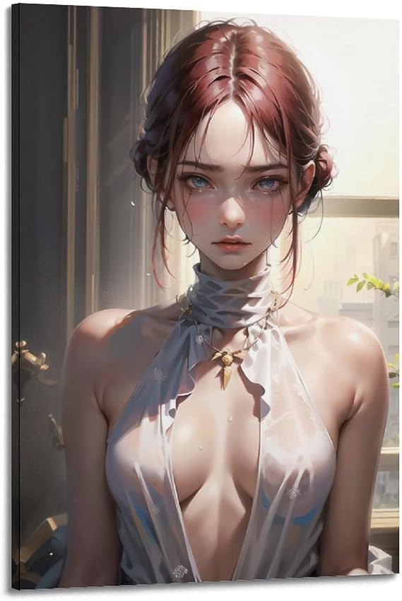 Anime Sexy Lady Beautiful Woman Poster Hot Girl Poster Decorative Painting Canvas Wall & Art Picture Print Modern Family Bedroom Decor 12x18inch(30x45cm)